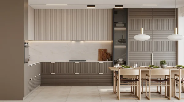 Polished 2cm Calacatta Lux quartzite with soft gray veining, a luxurious choice for Davie kitchen remodels.