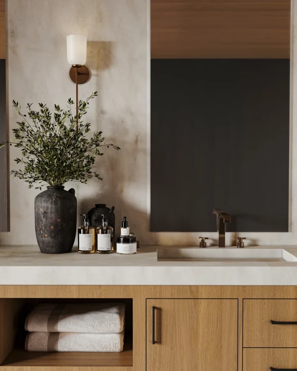 Polished 2 cm Cristallo quartzite slab in ivory and white veining; elegant for spa-style bathrooms in Delray Beach.