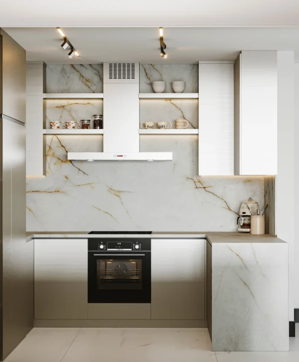 Polished 2cm Patagonia granite with earthy tones, perfect for classic kitchen countertops in Weston residences.