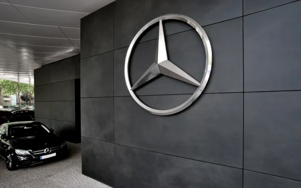 German car dealership utilizing Laminam Calce Nero Italian porcelain, offering sleek black surfaces that complement the contemporary showroom design.