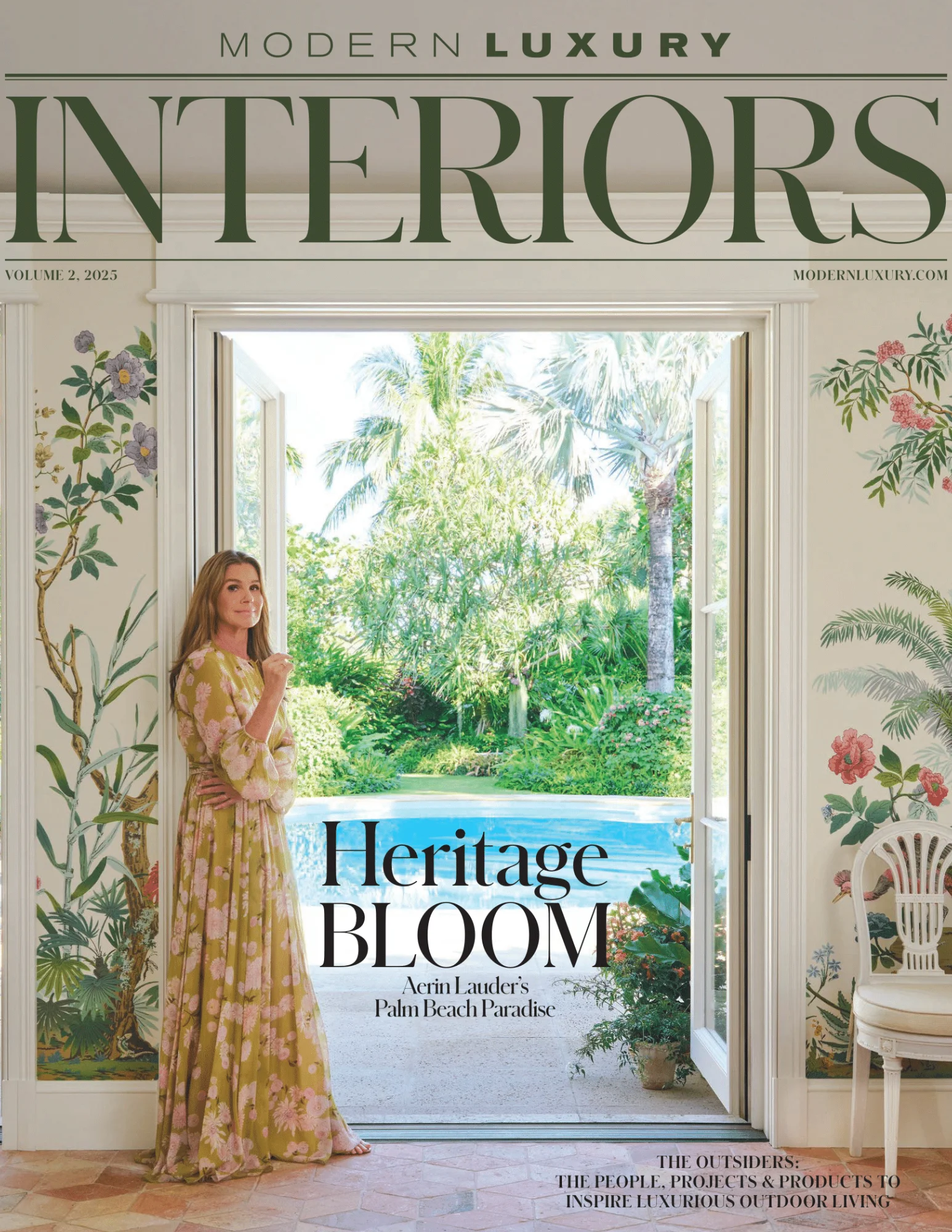 Magazine feature by Modern Luxury Interiors about Kips Bay Show House Palm Beach 2025 mentioning Armina Stone Miami, Moniomi Design, Rajni Alex Design.